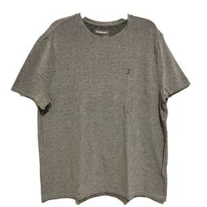Express Solid Moisture-Wicking Pique Crew Neck T-Shirt Men's Size XL Grey Logo